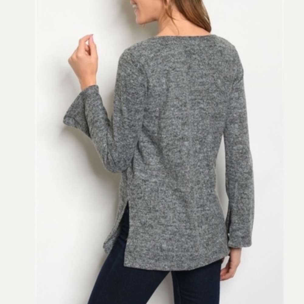 LAST ONE-SALE 🌟Comfy,🌟🍃grey🍃knit,🍃top,💐 - Picture 6 of 8